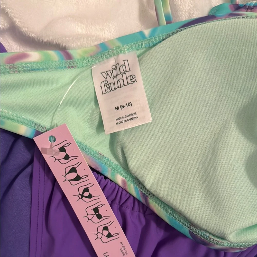 Colorful Heart Print Bikini Set - Picture 2 of 4